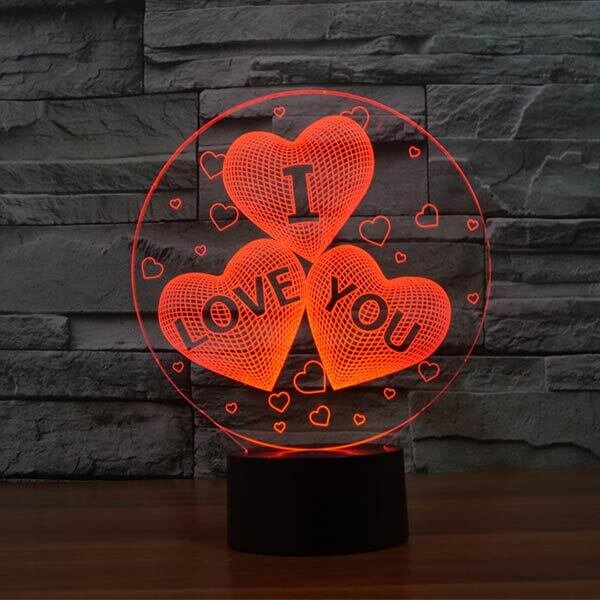 Beling 3D detská LED lampa, Milujem Ťa, nočné svetlo pre deti, 16 farieb S57