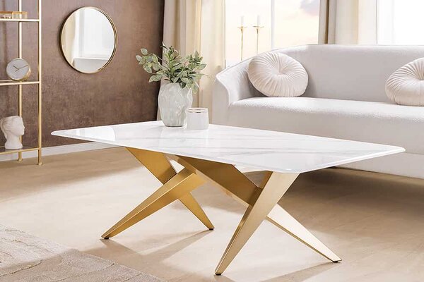Keramický konferenčný stolík Zephyra 130 cm biely
