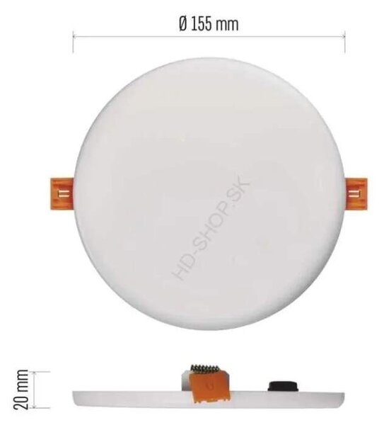 Vodeodolný LED panel VIXXO 155mm, kruhový vstavaný biely, 13,5W neutr. b., IP65 (ZV1142)