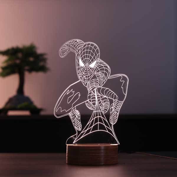 Beling 3D detská LED lampa, Spider Man, nočné svetlo pre deti, 16 farieb S77