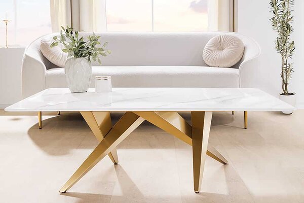 Keramický konferenčný stolík Zephyra 130 cm biely