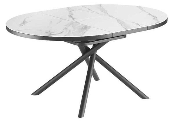 Rozkladací keramický jedálenský stôl Mairead 120-160 cm biely
