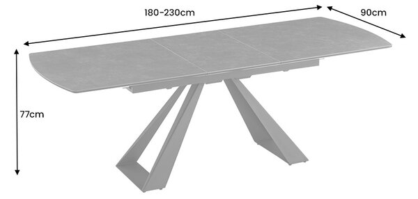 Rozťahovací keramický jedálenský stôl Kody 180-230 cm grafit