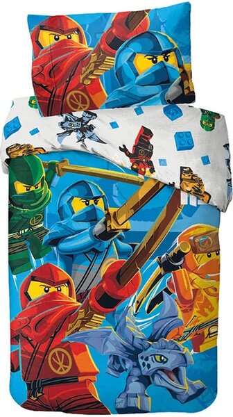 Bavlnené posteľné obliečky LEGO Ninjago – motív Spoločne povstaneme - 100% bavlna Renforcé - 70x90 cm + 140x200 cm