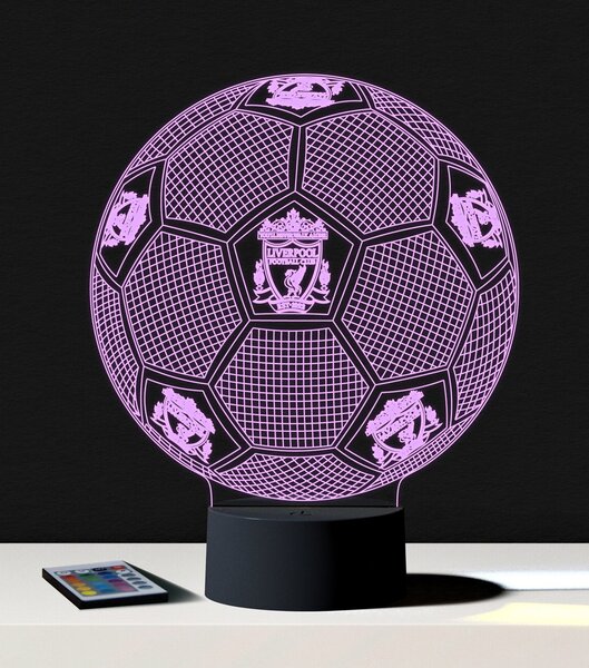 Beling 3D lampa, Lopta s logom Liverpool,futbalový darček,16 farebná S198