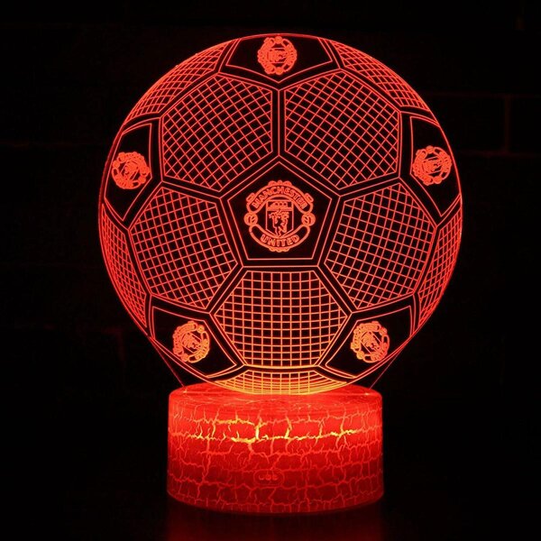 Beling 3D lampa, Lopta s logom Manchester, futbalový darček,16 farebná S199