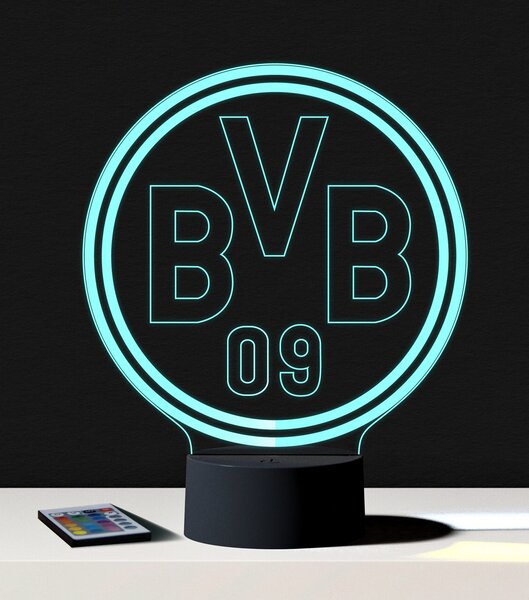 Beling 3D lampa, BVB Borussia Dortmund,futbalový darček,16 farebná S201