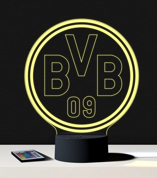 Beling 3D lampa, BVB Borussia Dortmund,futbalový darček,16 farebná S201