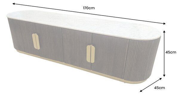 Dizajnový TV stolík Daichi 170 cm mango / mramor
