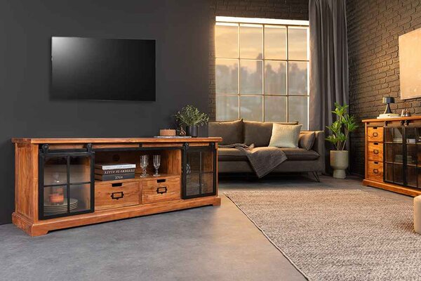 Dizajnový TV stolík Santuzza 160 cm hnedá akácia