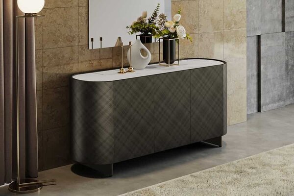 Dizajnová komoda Wilhelmina 150 cm antracitová