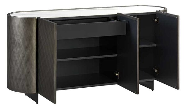 Dizajnová komoda Wilhelmina 150 cm antracitová
