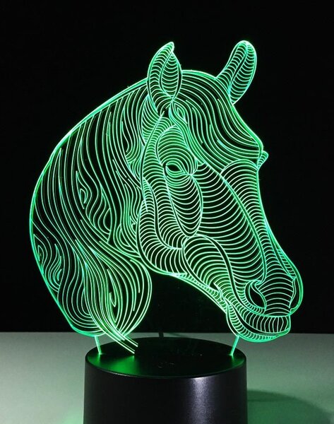 Beling 3D lampa, Hlava koňa 2, 7 farebná S425
