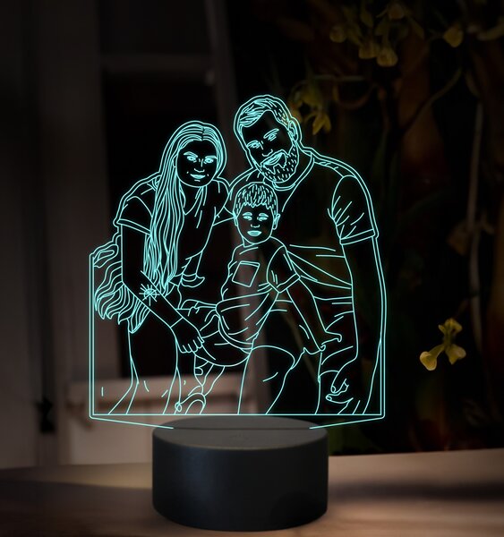 Beling, 3D lampa s fotkou , 16 farebná F01