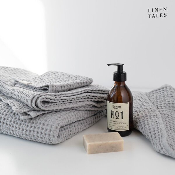 Svetlosivé uteráky a osušky v súprave 3 ks Honeycomb - Linen Tales
