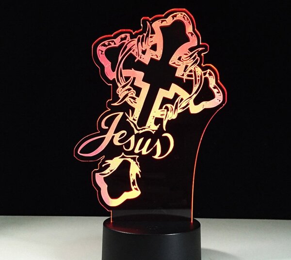 Beling 3D lampa,Jesus, 7 farebná S428