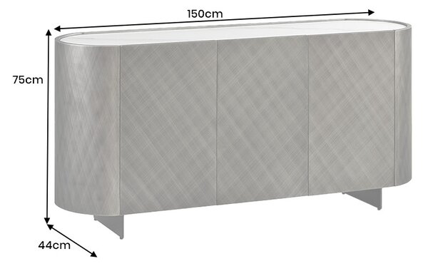 Dizajnová komoda Wilhelmina 150 cm antracitová