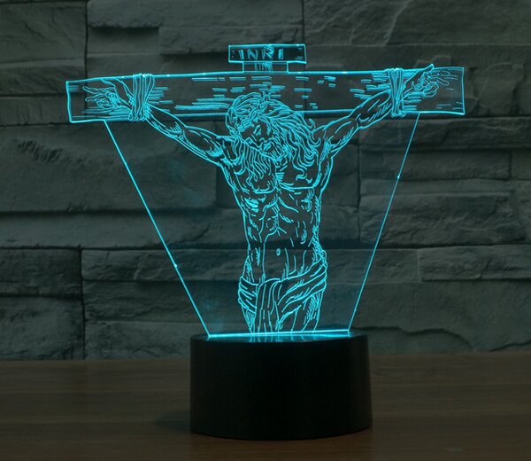 Beling 3D lampa,Ježiš Kristus, 7 farebná S429