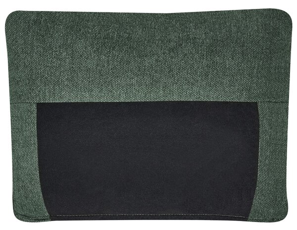 Rohová pohovka tmavozelené polyesterové čalúnenie 4-miestna kovové nohy vystužené operadlo minimalistická moderná