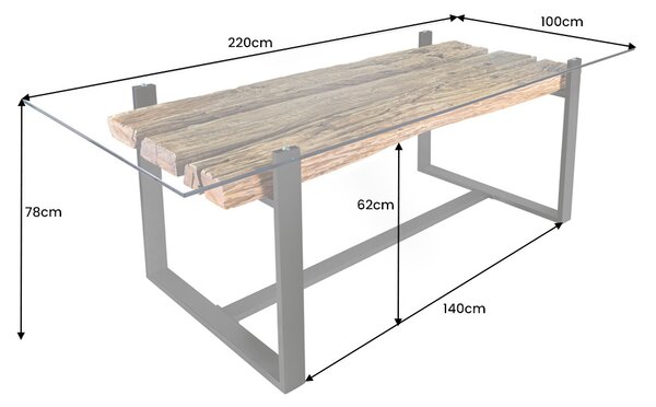Dizajnový jedálenský stôl Shark II 220 cm teak