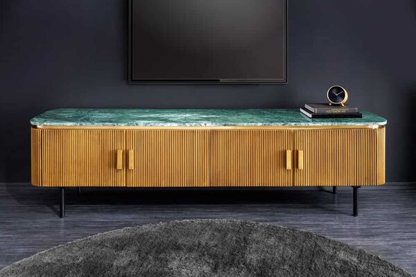 Dizajnový TV stolík Ifama 160 cm zelený mramor