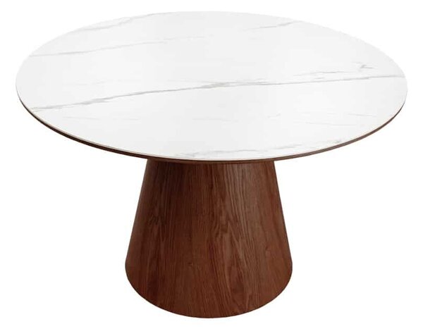 Okrúhly jedálenský stôl Parthenia 120 cm vzor orech