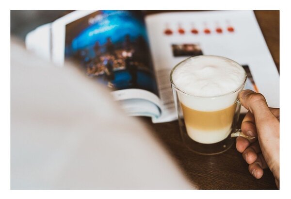 Sklenené hrnčeky v súprave 2 ks na cappuccino/dvojstenné 350 ml – Vialli Design