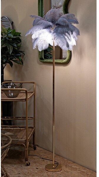 Stojacia lampa v sivo-zlatej farbe (výška 160 cm) Palm – Mauro Ferretti