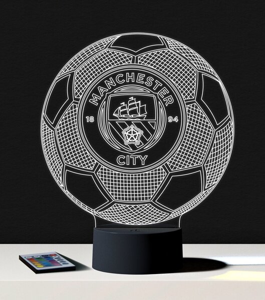 Beling 3D lampa, Manchester city lopta s logom,futbalový darček,16 farebná S469