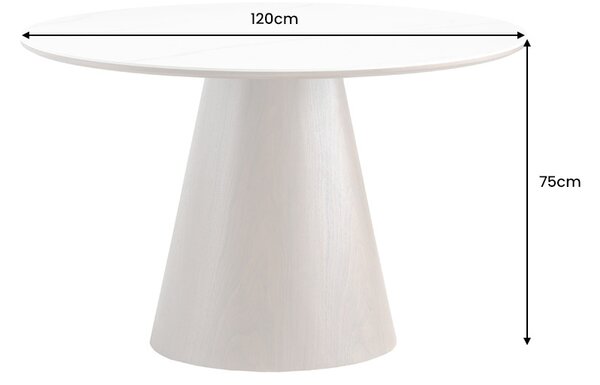 Okrúhly jedálenský stôl Parthenia 120 cm vzor orech
