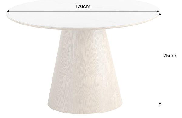 Okrúhly jedálenský stôl Parthenia 120 cm vzor dub