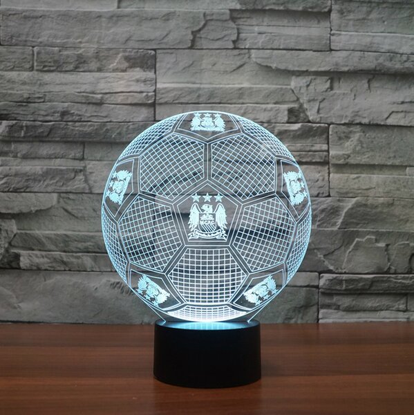 Beling 3D lampa, M.C.F.C lopta s logom ,futbalový darček,16 farebná S467