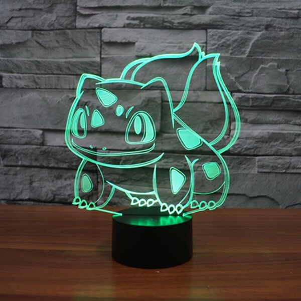 Beling 3D lampa,Bulbasaur , 7 farebná S475