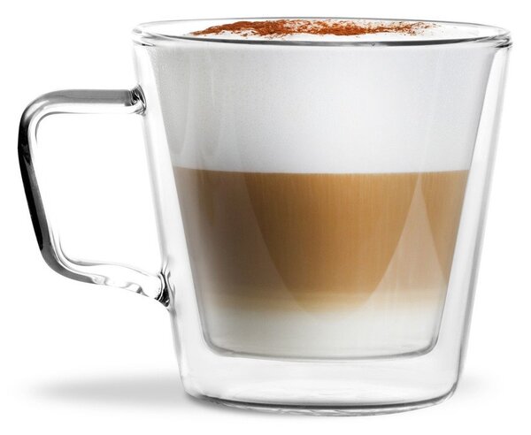 Sklenené hrnčeky v súprave 2 ks na cappuccino/dvojstenné 350 ml – Vialli Design
