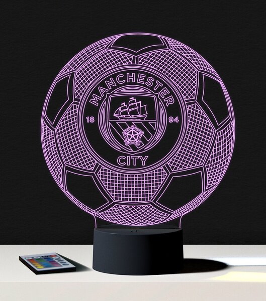 Beling 3D lampa, Manchester city lopta s logom,futbalový darček,16 farebná S469