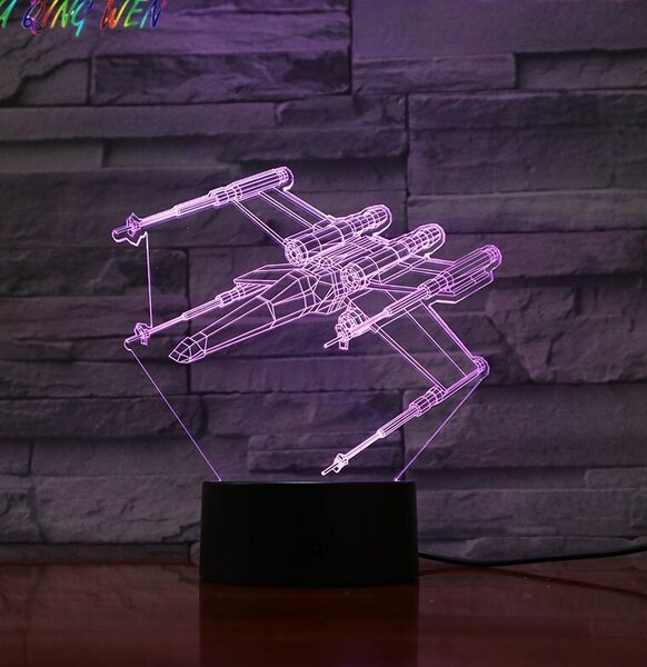Beling 3D lampa, X-wing, 7 farebná S472