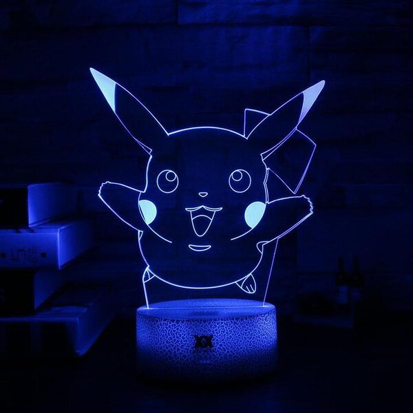 Beling 3D lampa,Pikachu 2, 7 farebná S480
