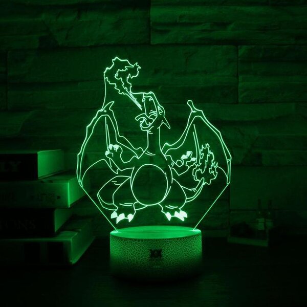 Beling 3D lampa,Charizard, 7 farebná S477