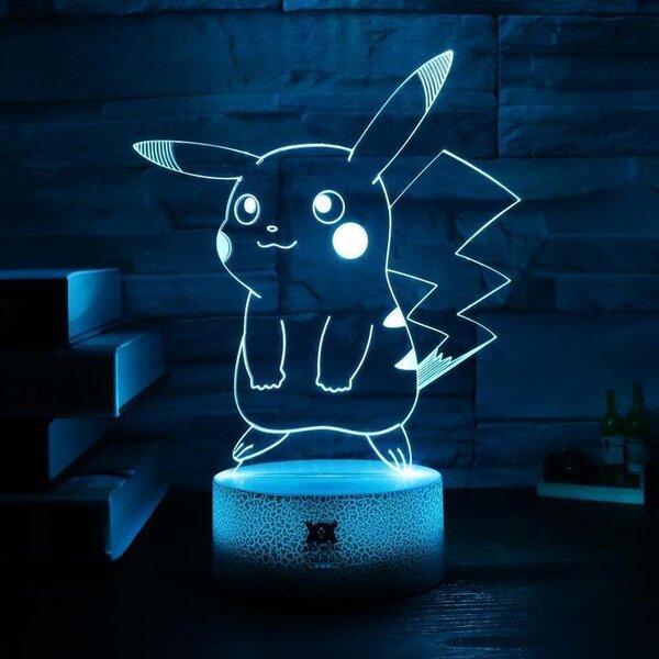 Beling 3D lampa,Pikachu , 7 farebná S481