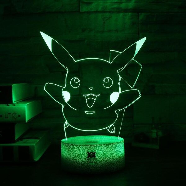Beling 3D lampa,Pikachu 2, 7 farebná S480
