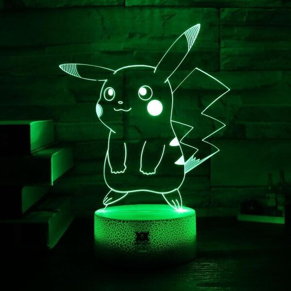 Beling 3D lampa,Pikachu , 7 farebná S481