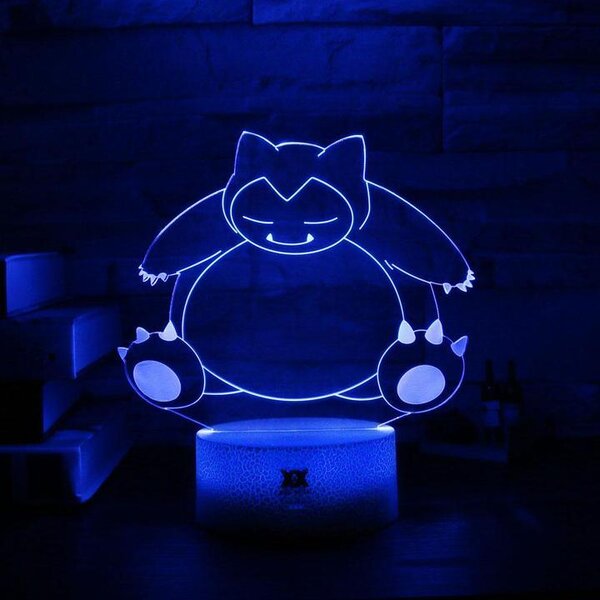 Beling 3D lampa,Snorlax , 7 farebná S483