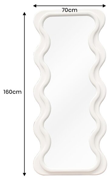 Dizajnové nástenné zrkadlo Fearghus 160 cm biele