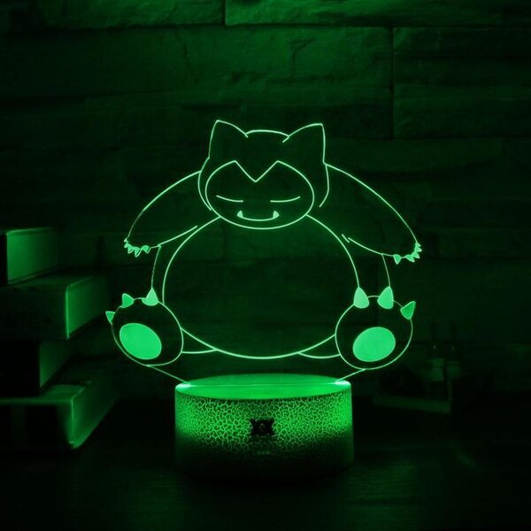 Beling 3D lampa,Snorlax , 7 farebná S483