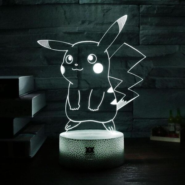 Beling 3D lampa,Pikachu 2, 7 farebná S480