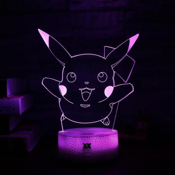Beling 3D lampa,Pikachu 2, 7 farebná S480