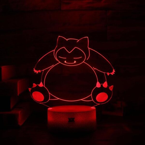 Beling 3D lampa,Snorlax , 7 farebná S483