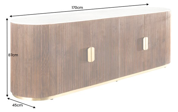 Dizajnová komoda Daichi 170 cm mango / mramor