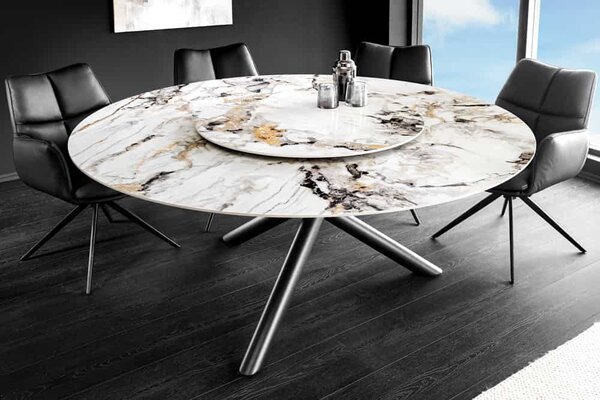 Okrúhly jedálenský keramický stôl Ganya 150 cm viacfarebný