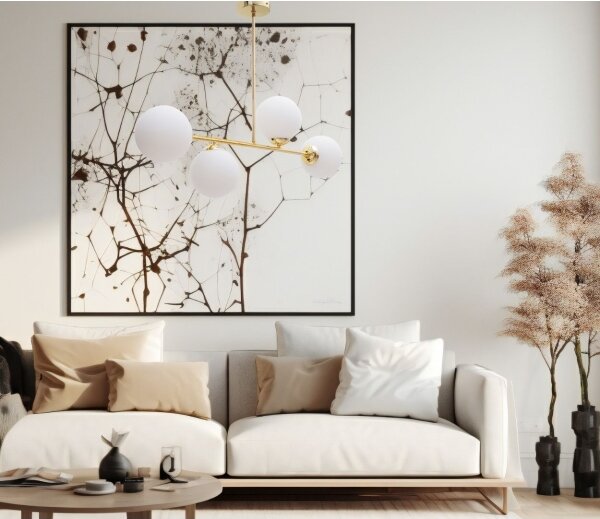 Luster na tyči FIRA 4xE27/60W/230V zlatá